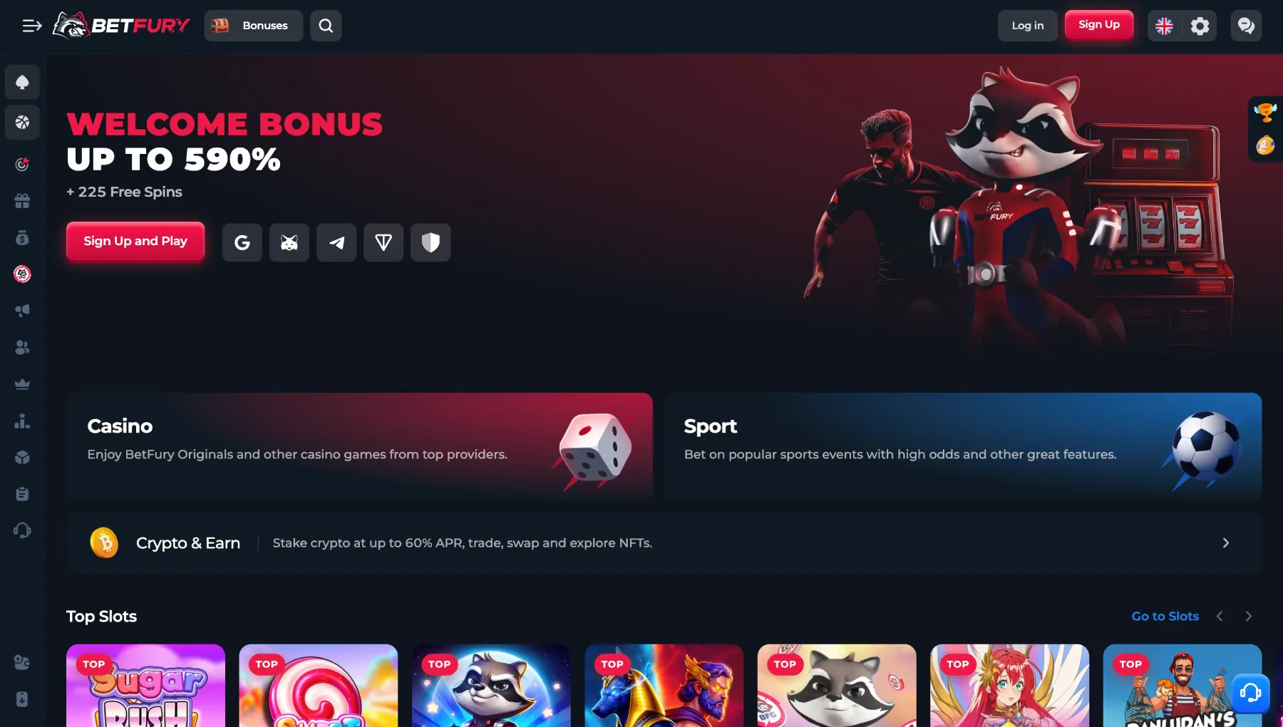 BetFury homepage