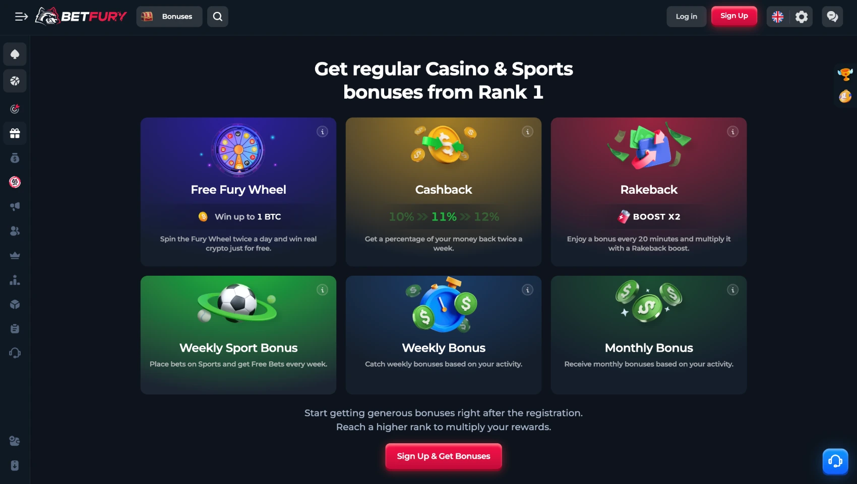 BetFury rewards